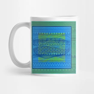 Pattern in Green and Blue Mug